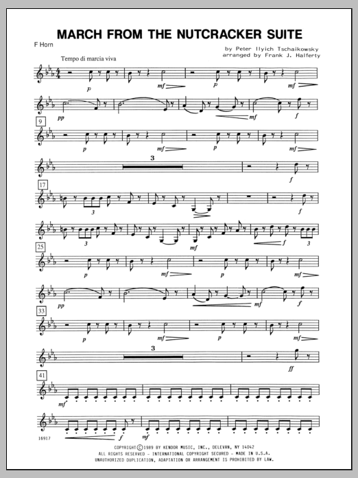 Download Halferty March From The Nutcracker Suite - Horn Sheet Music