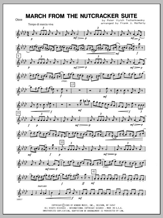 Download Halferty March From The Nutcracker Suite - Oboe Sheet Music