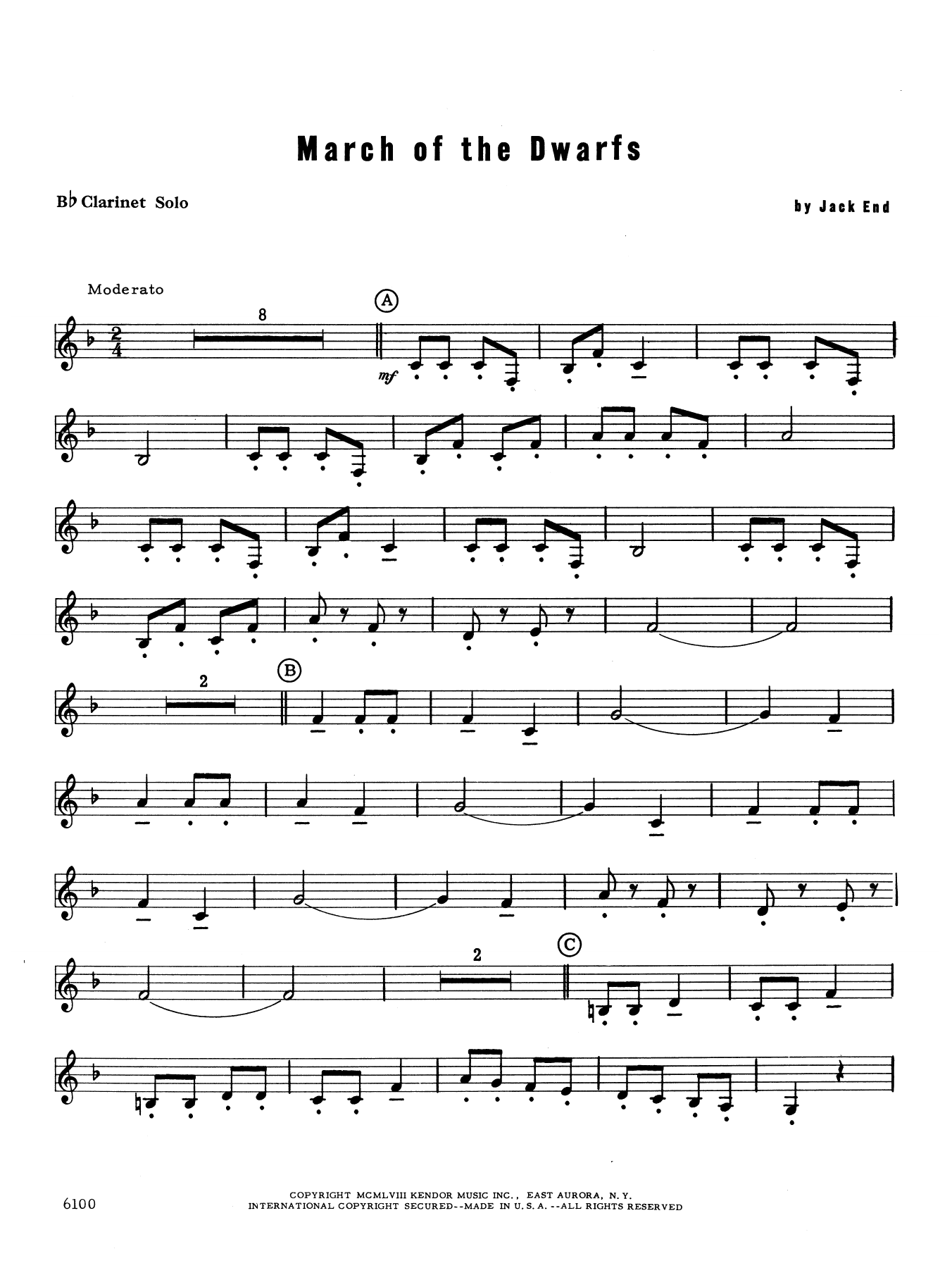 Download Jack End March of the Dwarfs - Bb Clarinet Sheet Music