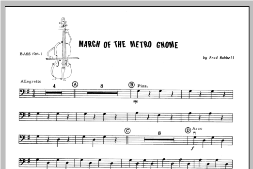 Download Hubbell March Of The Metro Gnome - Bass Sheet Music