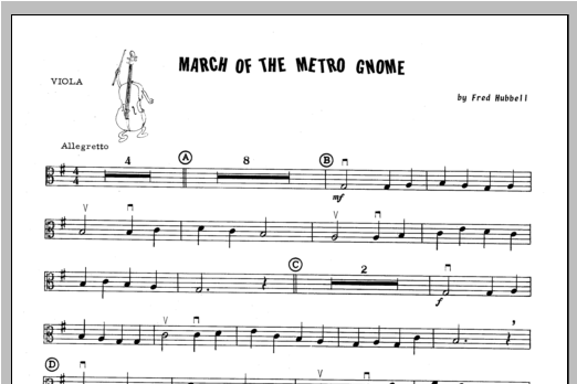 Download Hubbell March Of The Metro Gnome - Viola Sheet Music
