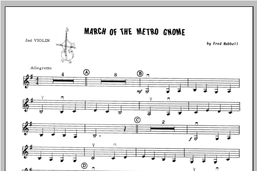 Download Hubbell March Of The Metro Gnome - Violin 2 Sheet Music
