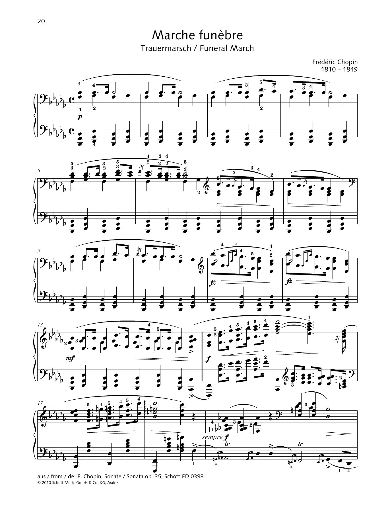 Download Frédéric Chopin Marche Funebre Sheet Music