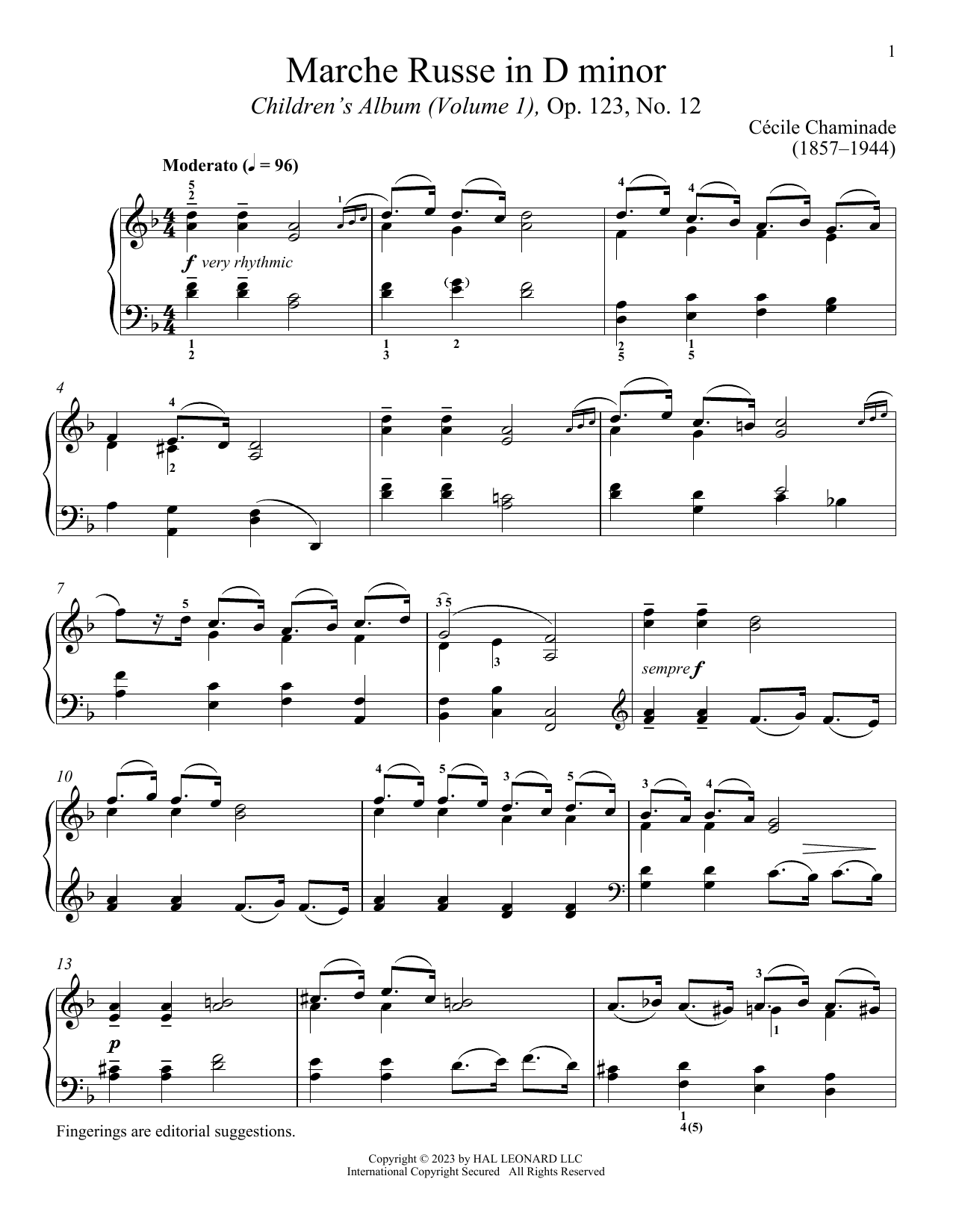 Download Cecile Chaminade Marche Russe Sheet Music