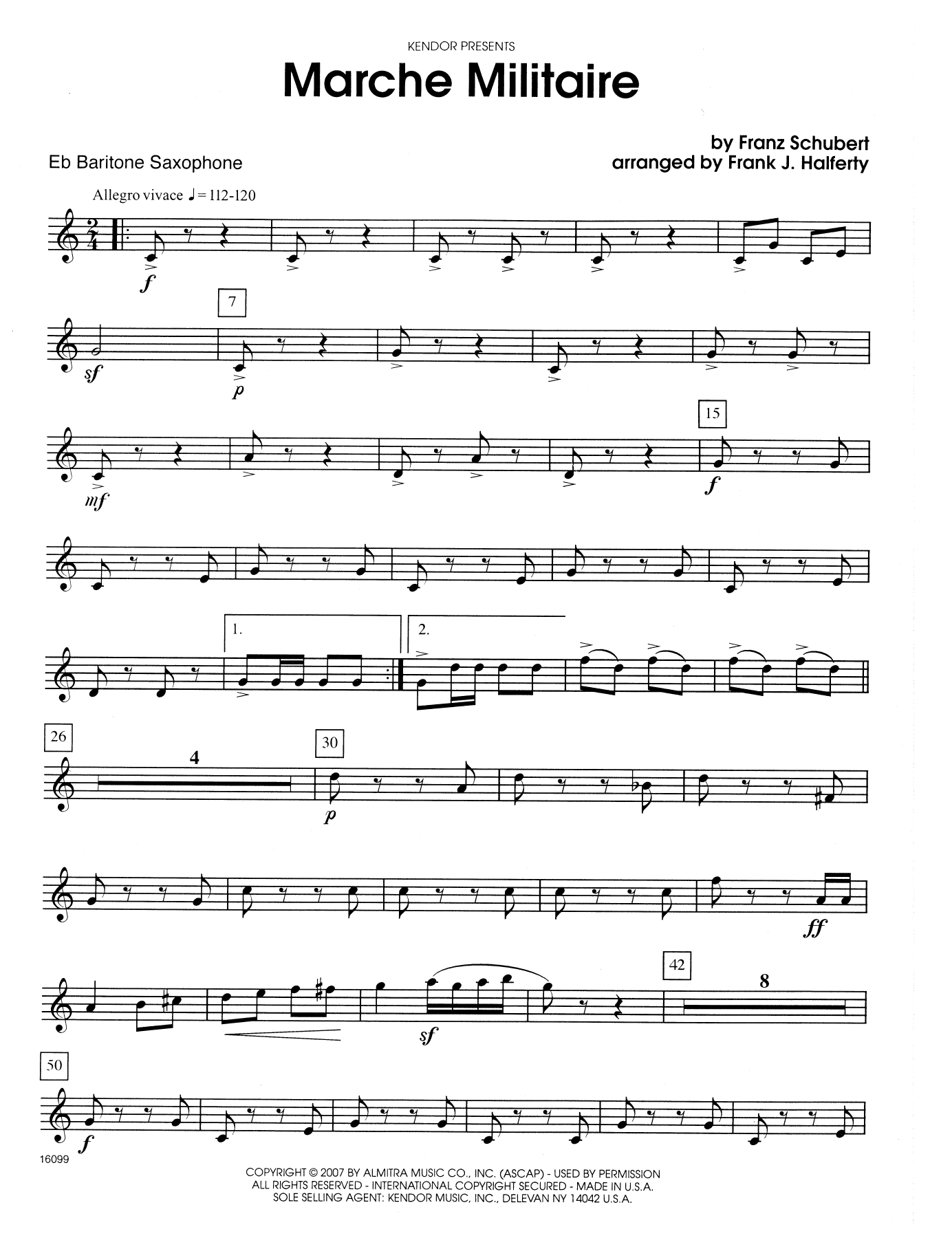 Download Frank J. Halferty Marche Militaire - Eb Baritone Saxophon Sheet Music