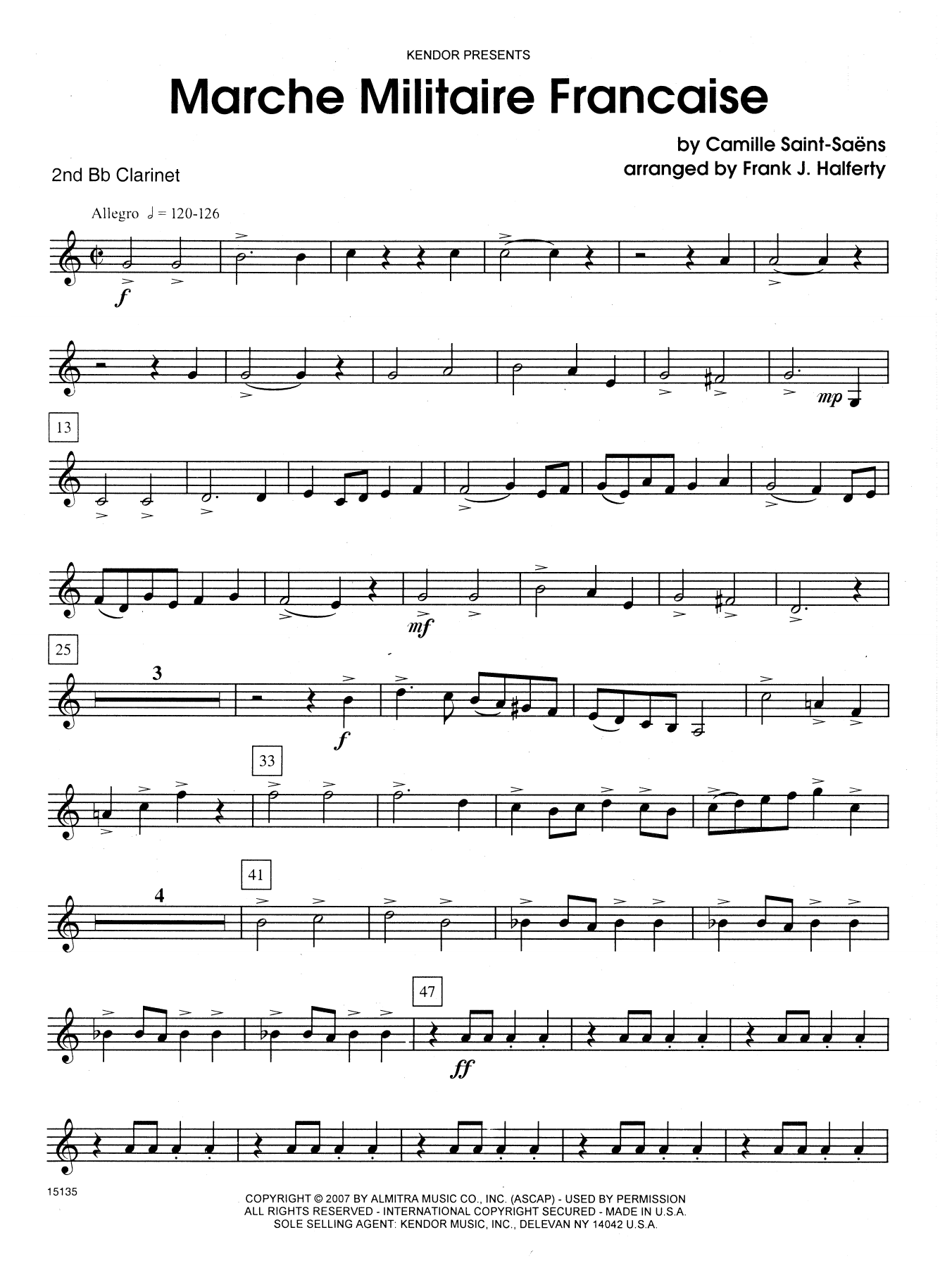 Download Frank J. Halferty Marche Militaire Francaise - 2nd Bb Cla Sheet Music