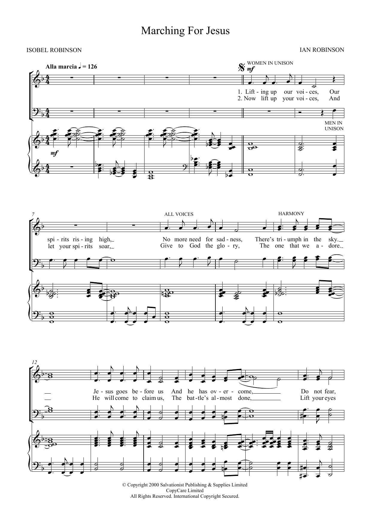 Download The Salvation Army Marching For Jesus Sheet Music