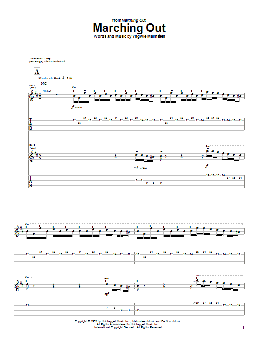 Download Yngwie Malmsteen Marching Out Sheet Music