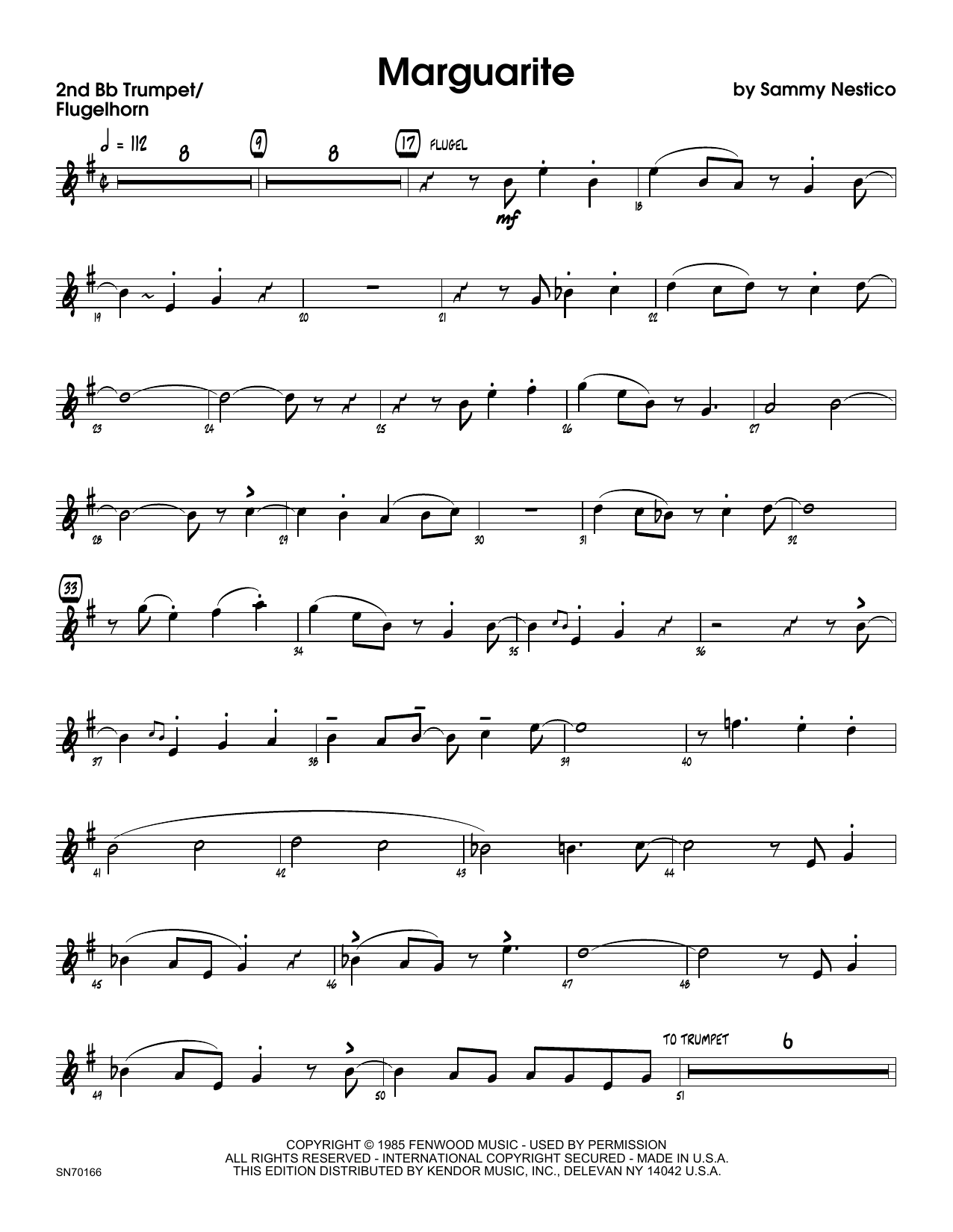 Download Sammy Nestico Marguarite - 2nd Bb Trumpet Sheet Music