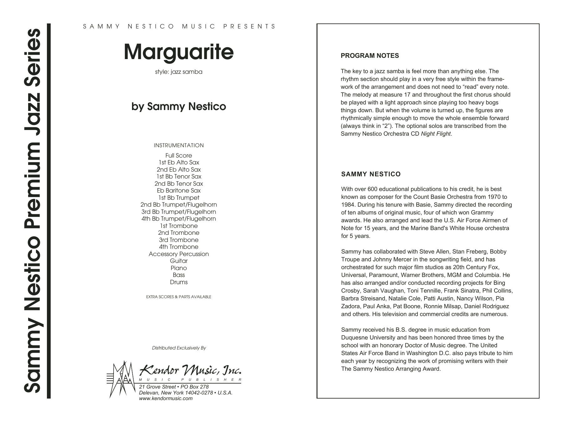Download Sammy Nestico Marguarite - Full Score Sheet Music