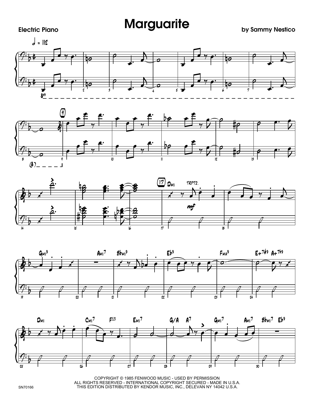 Download Sammy Nestico Marguarite - Piano Sheet Music