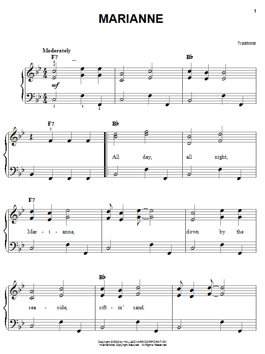 Download Traditional Marianne Sheet Music
