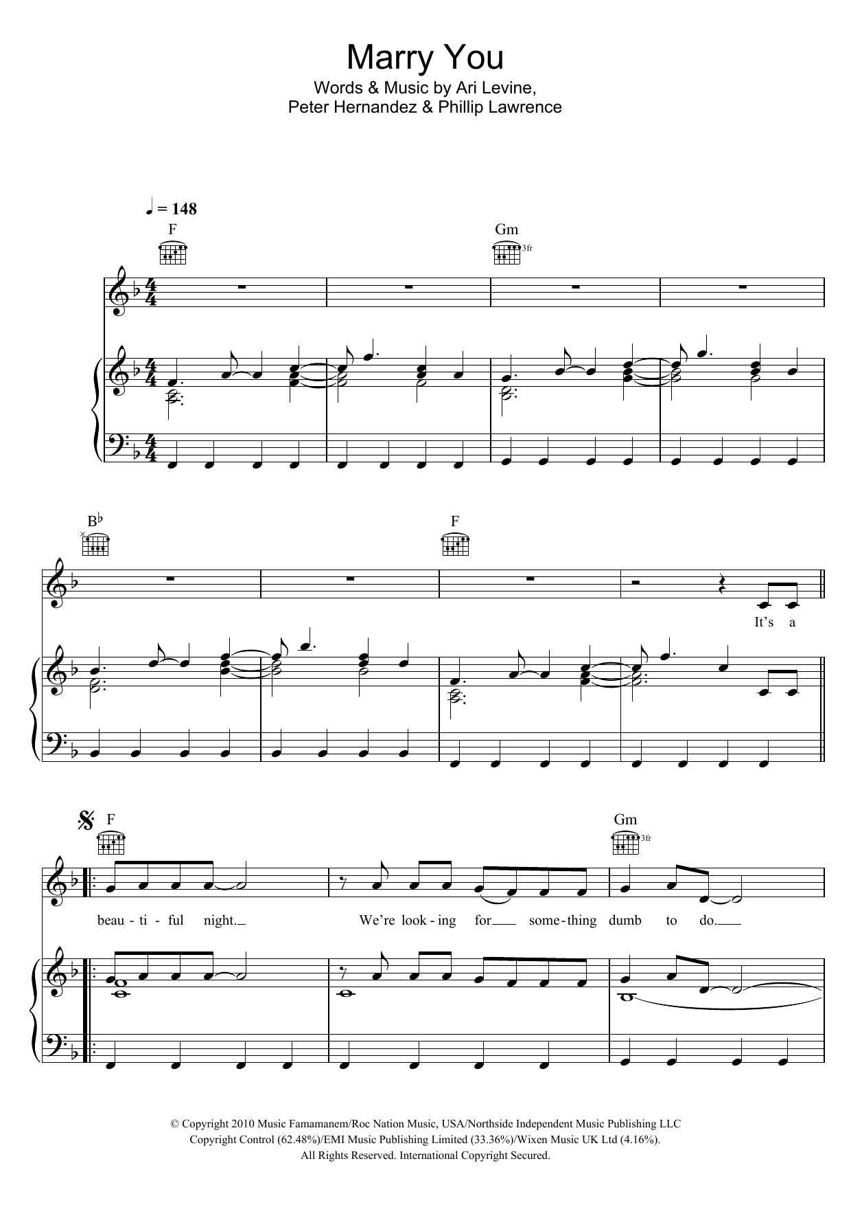 Download Glee Cast Marry You Sheet Music