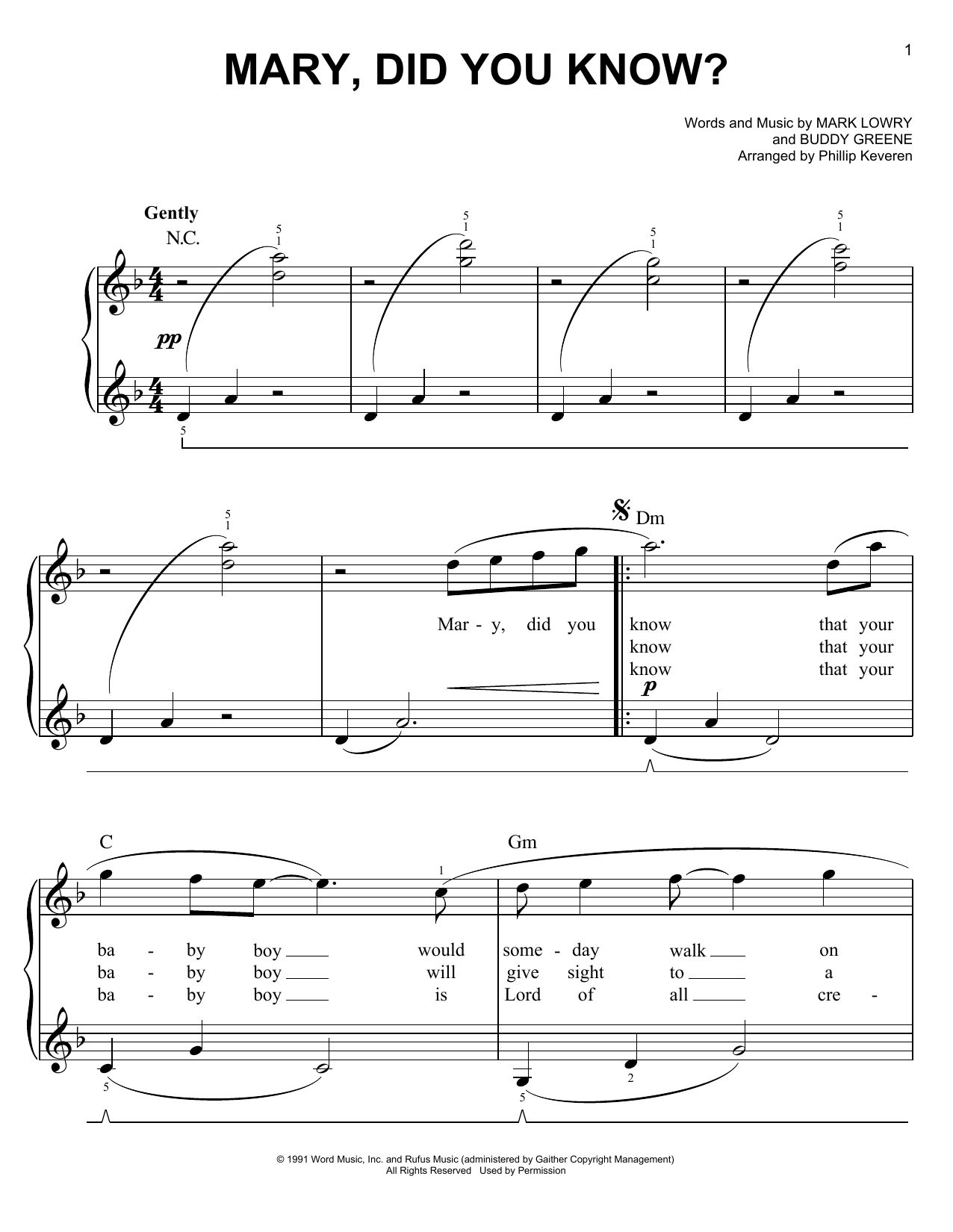 Download Mark Lowry Mary, Did You Know? (arr. Phillip Kever Sheet Music