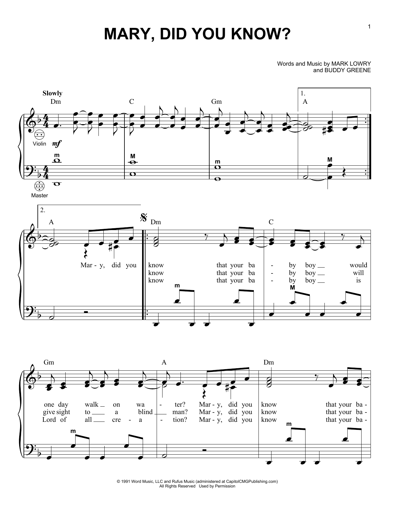 Download Gary Meisner Mary, Did You Know? Sheet Music