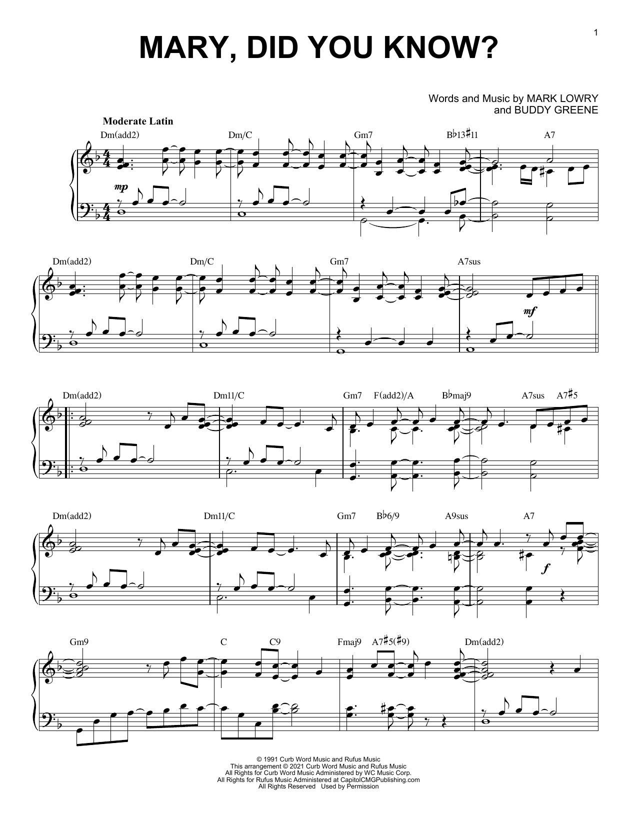 Download Kathy Mattea Mary, Did You Know? [Jazz version] (arr Sheet Music