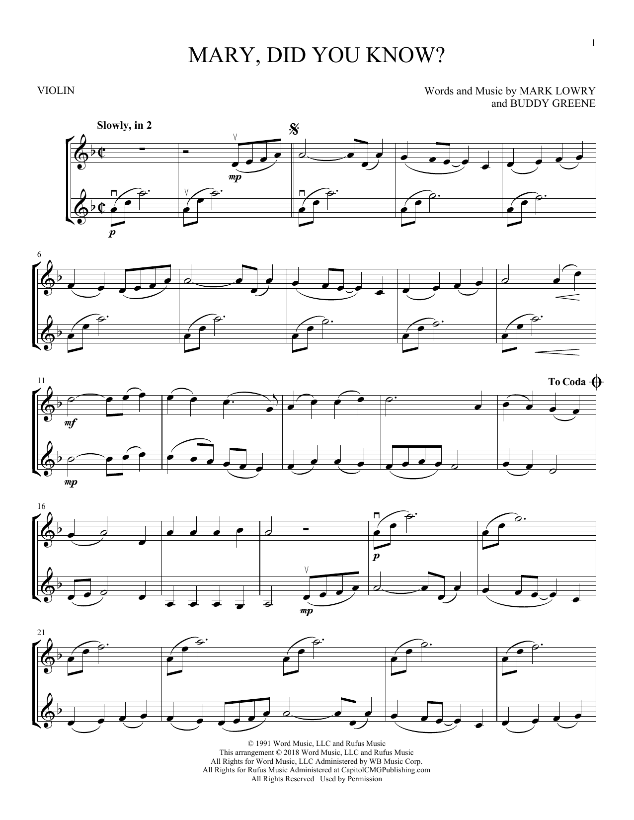 Download Mark Lowry Mary, Did You Know? Sheet Music