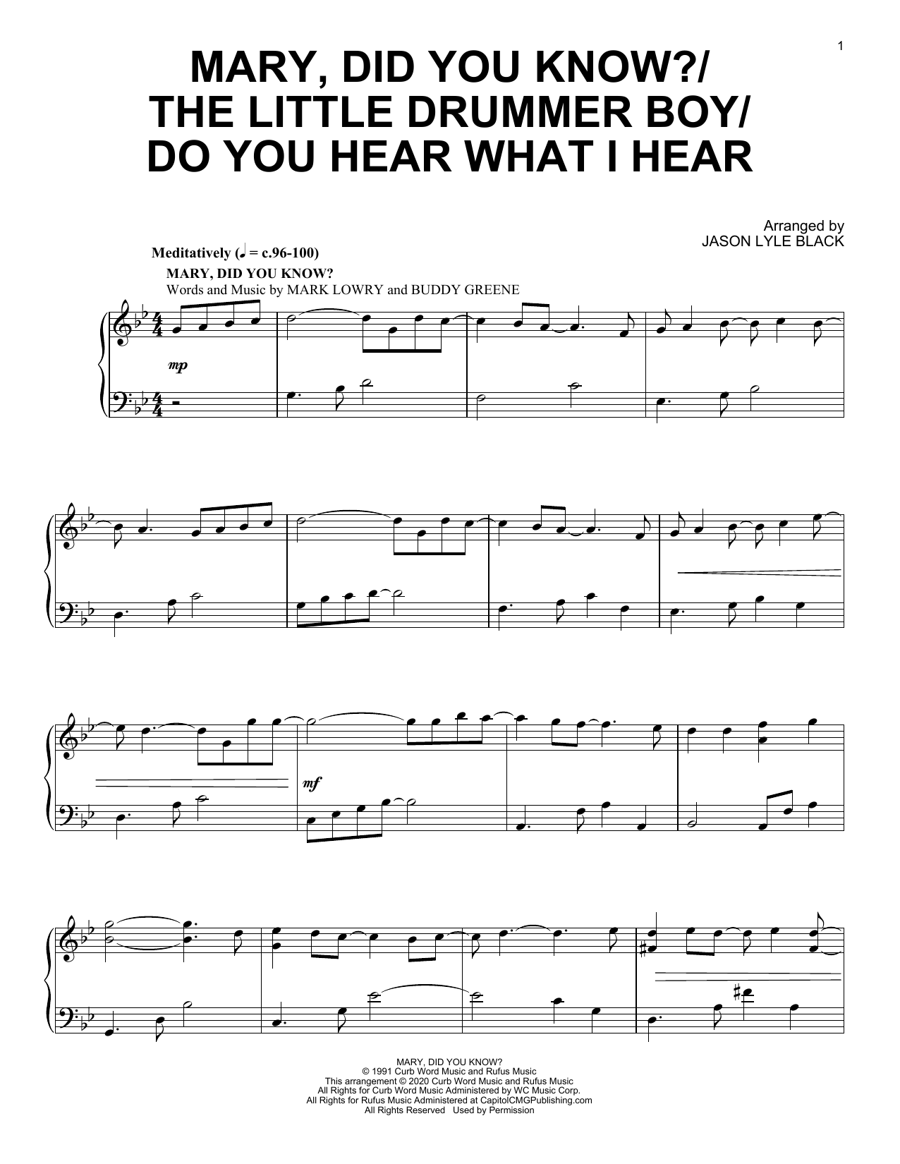 Download Jason Lyle Black Mary, Did You Know?/The Little Drummer Sheet Music