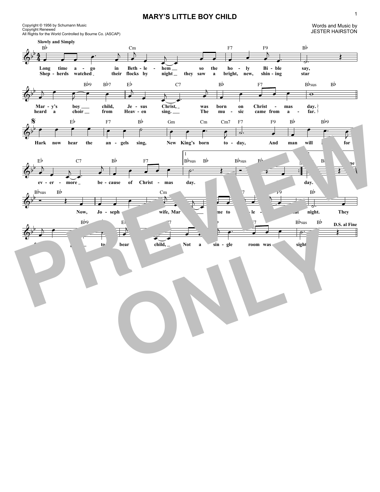 Download Jester Hairston Mary's Little Boy Child Sheet Music