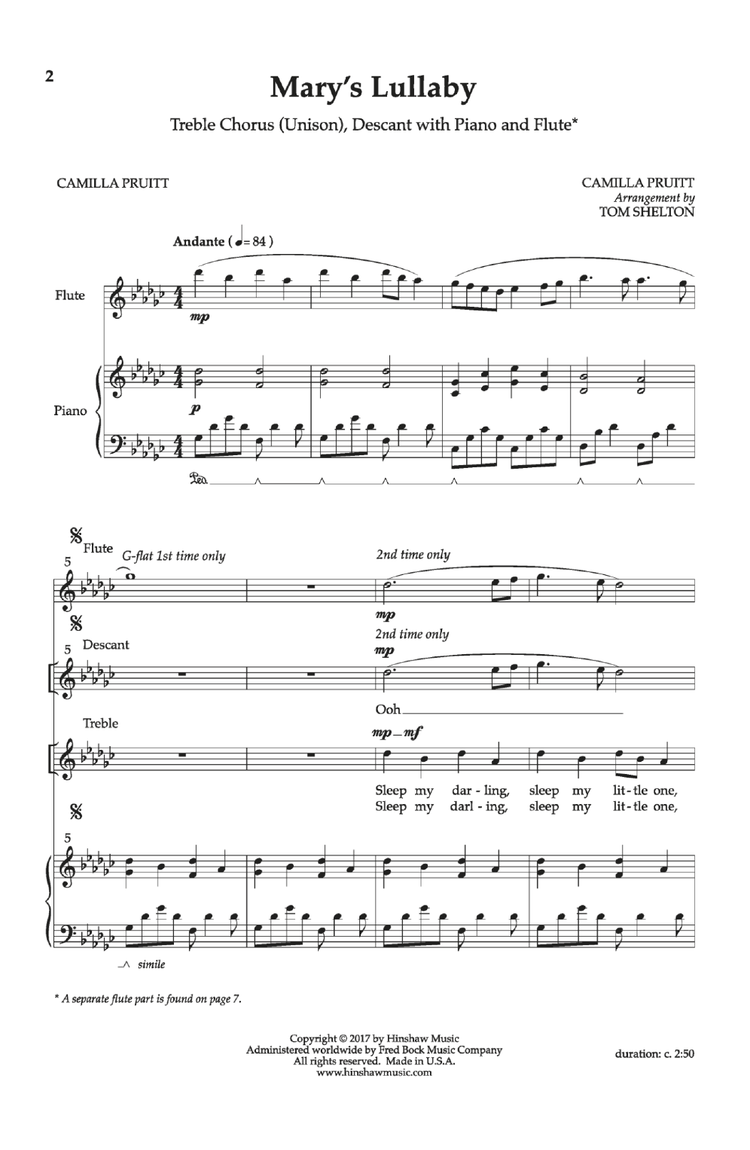 Download Camilla Pruitt Mary's Lullaby Sheet Music