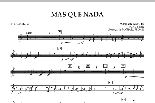 Download Michael Brown Mas Que Nada - Bb Trumpet 2 Sheet Music