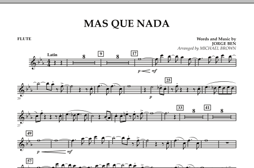 Download Michael Brown Mas Que Nada - Flute Sheet Music
