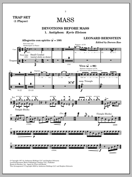 Download Leonard Bernstein Mass Sheet Music
