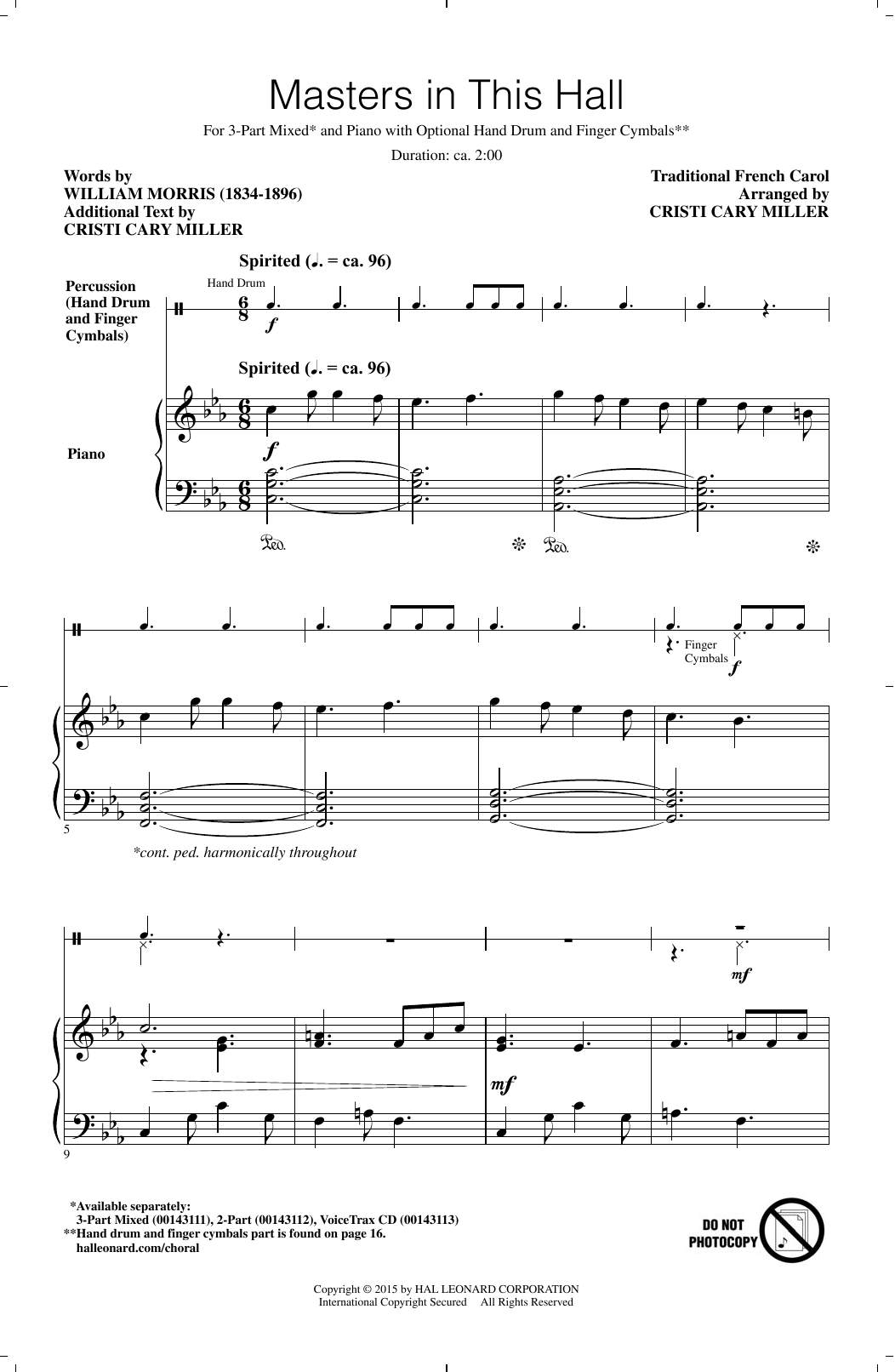 Download Cristi Cary Miller Masters In This Hall Sheet Music