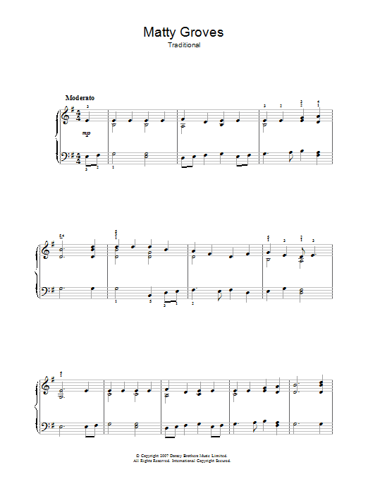 Download Traditional Matty Groves Sheet Music