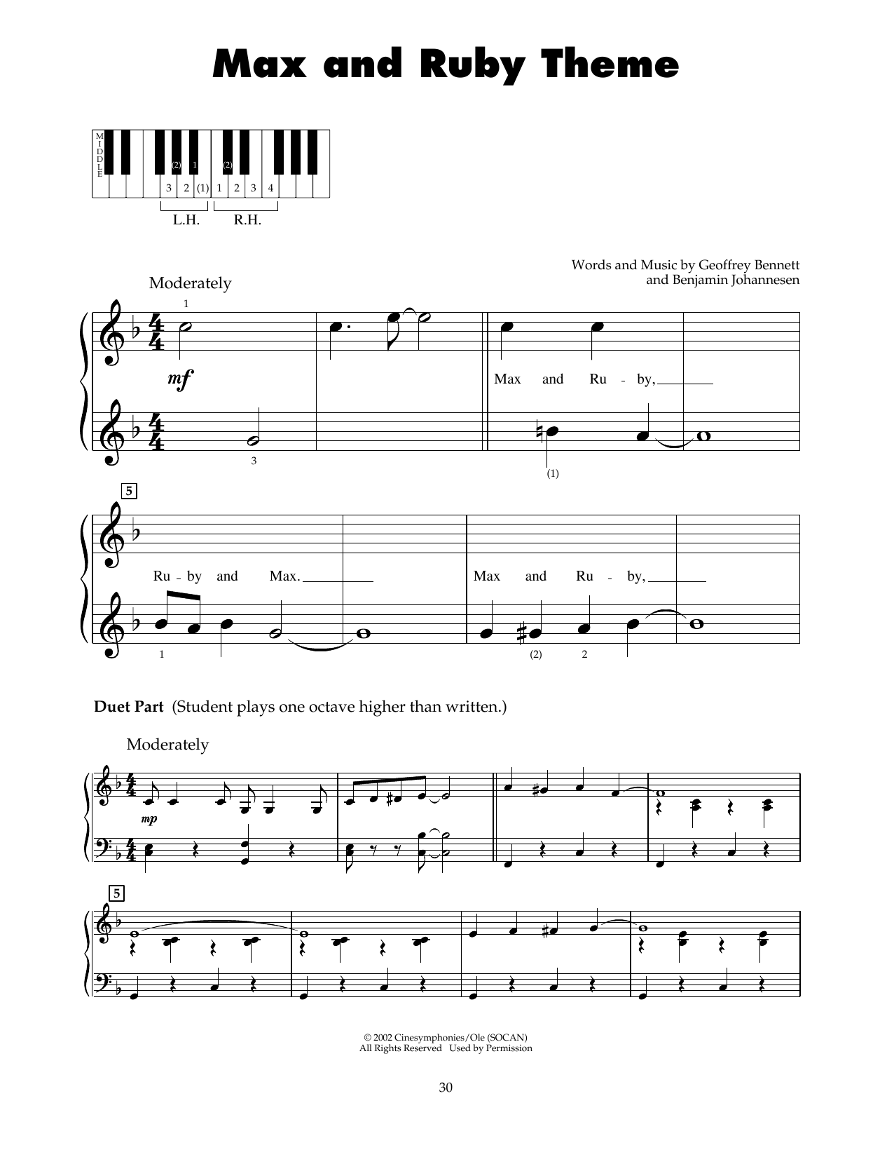 Download Geoffrey Bennett Max And Ruby Theme Sheet Music