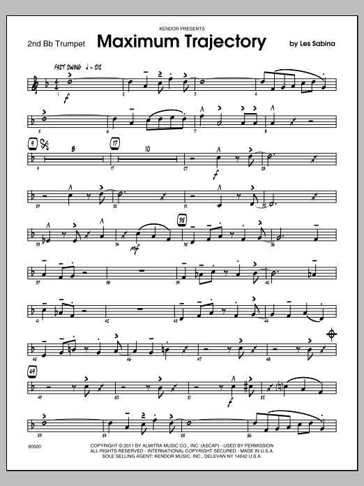 Download Sabina Maximum Trajectory - 2nd Bb Trumpet Sheet Music