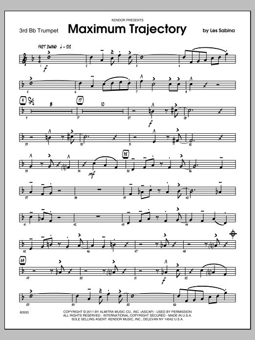 Download Sabina Maximum Trajectory - 3rd Bb Trumpet Sheet Music