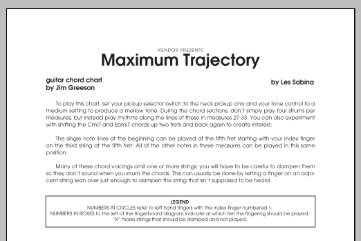 Download Sabina Maximum Trajectory - Guitar Chord Chart Sheet Music