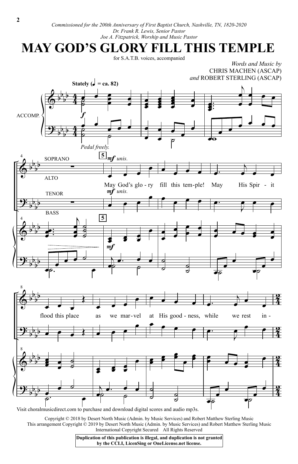 Download Robert Sterling May God's Glory Fill This Temple Sheet Music
