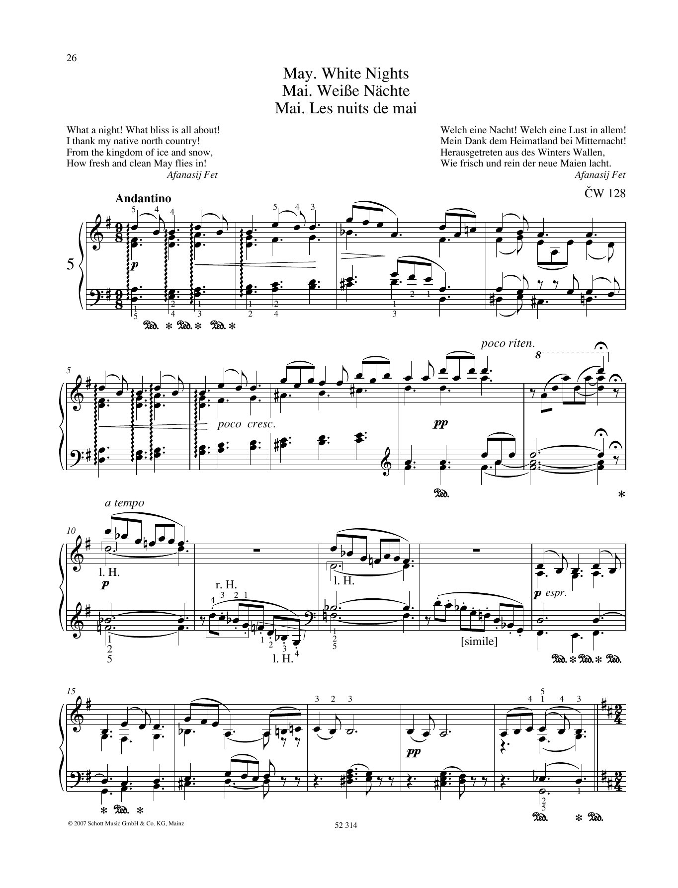 Download Pyotr Il'yich Tchaikovsky May Sheet Music