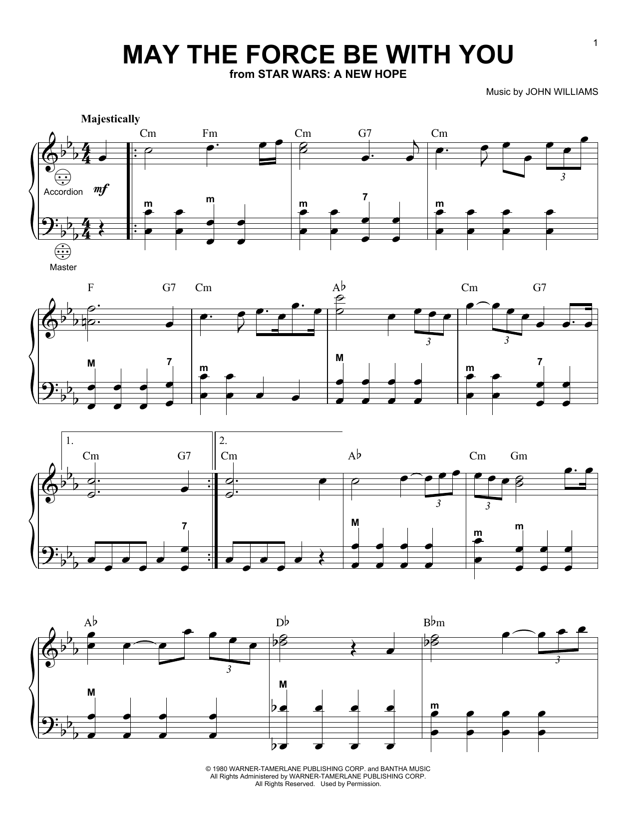 Download John Williams May The Force Be With You Sheet Music