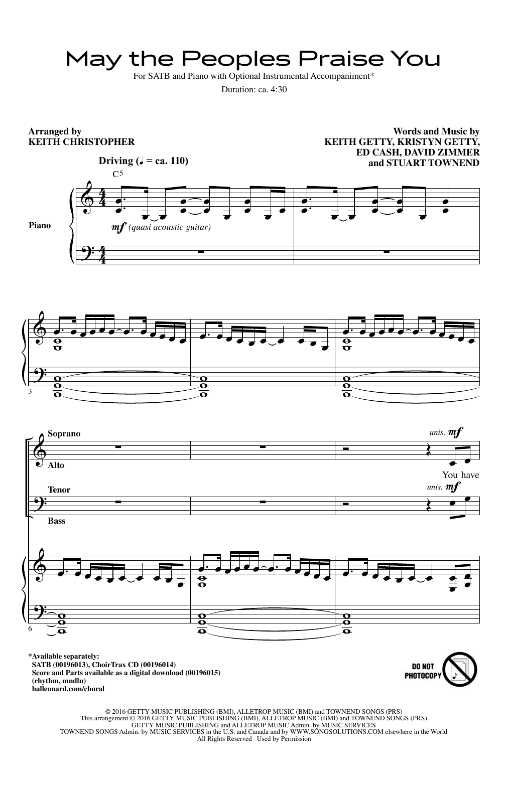 Download Keith Christopher May The Peoples Praise You Sheet Music