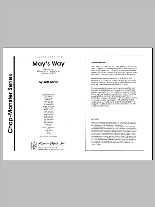 Download Jarvis May's Way - Full Score Sheet Music