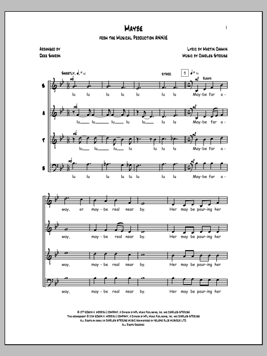 Download Charles Strouse Maybe (from Annie) (arr. Deke Sharon) Sheet Music