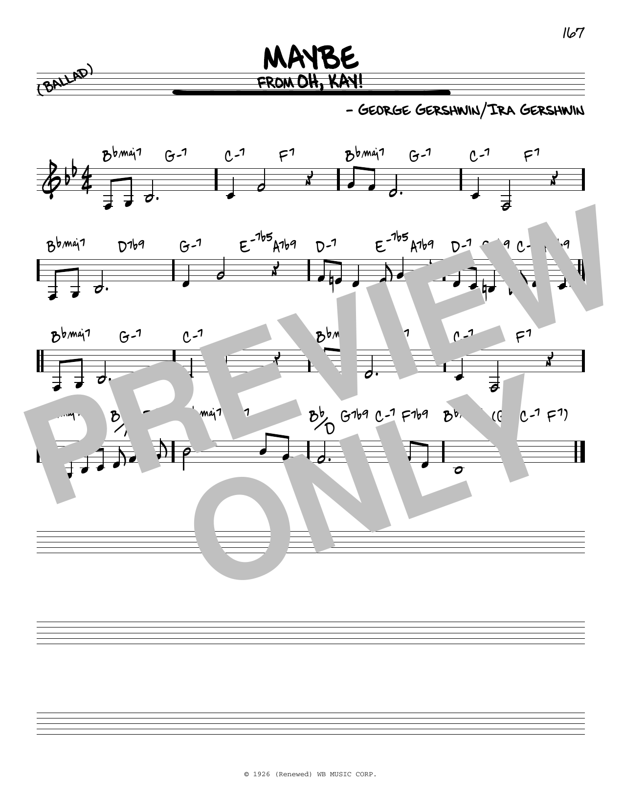 Download George Gershwin Maybe Sheet Music