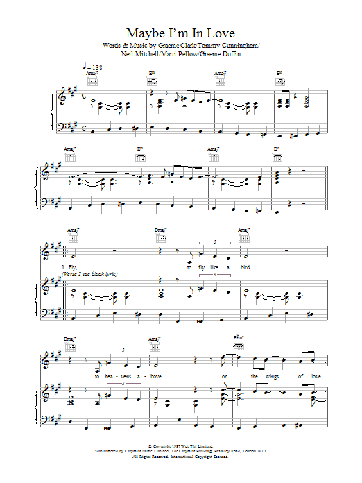 Download Wet Wet Wet Maybe I'm In Love Sheet Music
