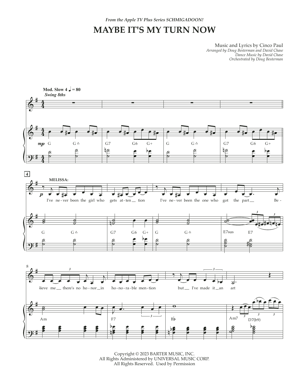 Download Cinco Paul Maybe It's My Turn Now (from Schmigadoo Sheet Music