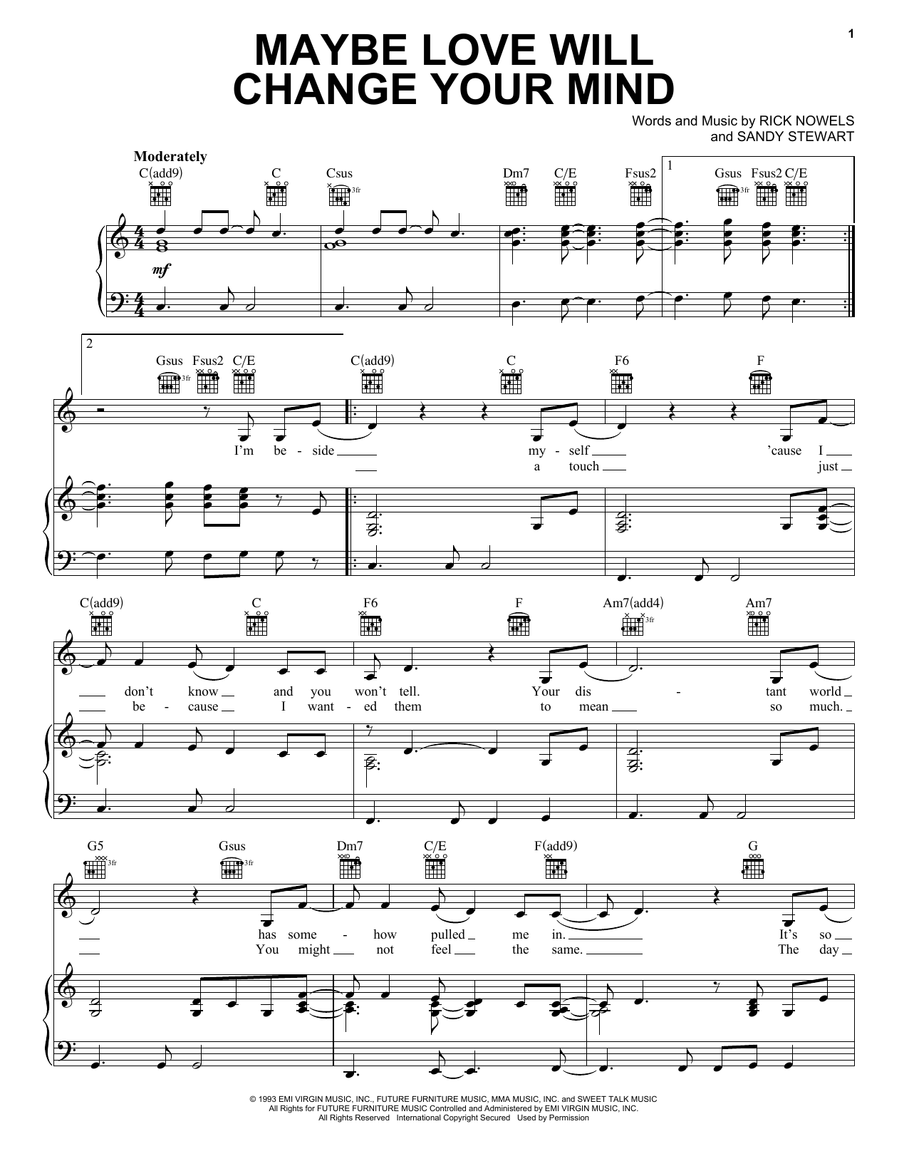 Download Stevie Nicks Maybe Love Will Change Your Mind Sheet Music