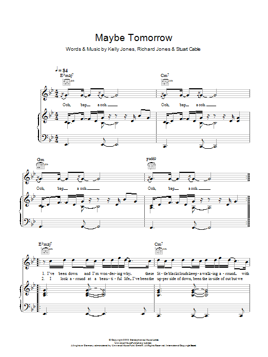 Download Stereophonics Maybe Tomorrow Sheet Music
