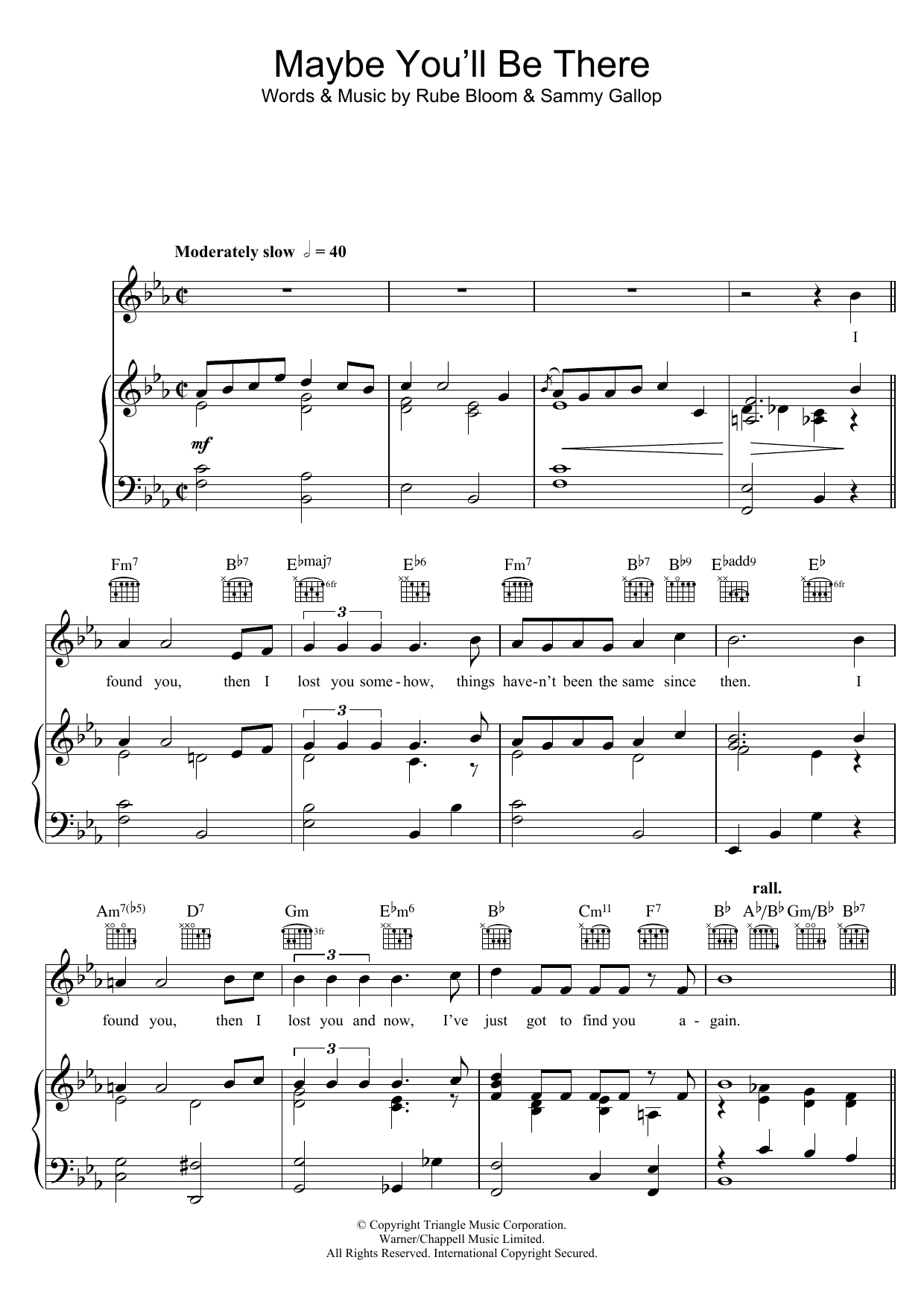 Download Frank Sinatra Maybe You'll Be There Sheet Music