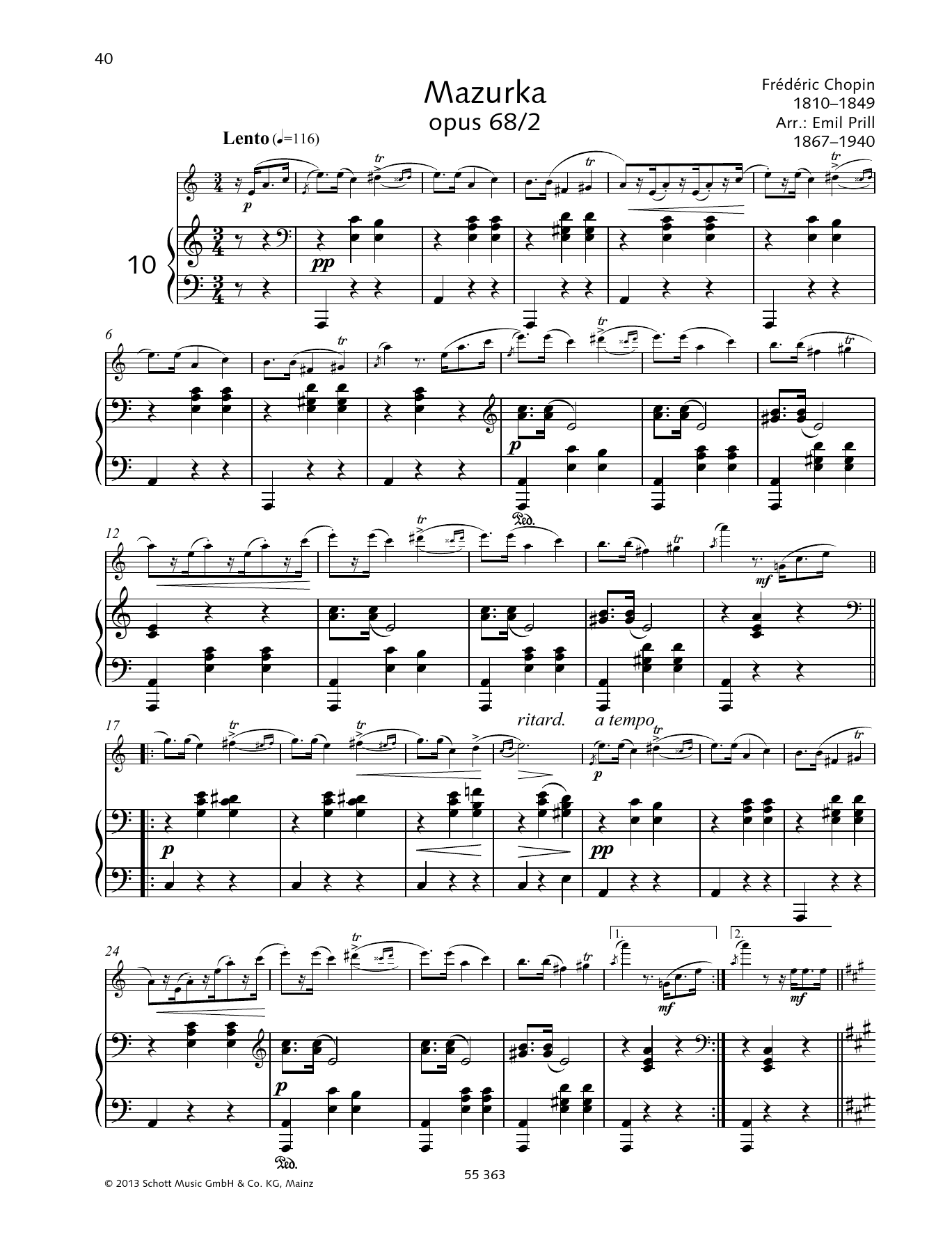 Download Frédéric Chopin Mazurka Sheet Music