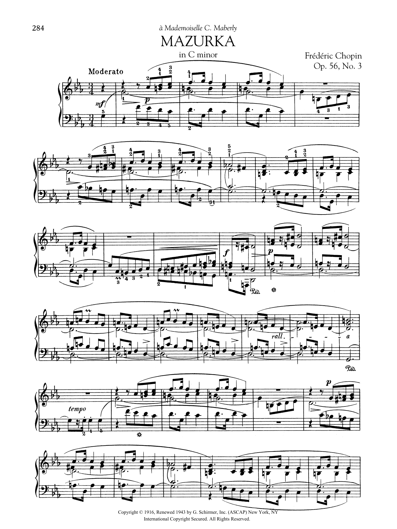 Download Frederic Chopin Mazurka in C minor, Op. 56, No. 3 Sheet Music