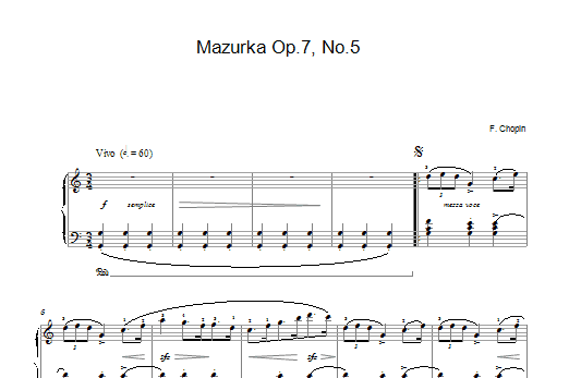 Download Frederic Chopin Mazurka in C Major, Op. 7, No. 5 Sheet Music