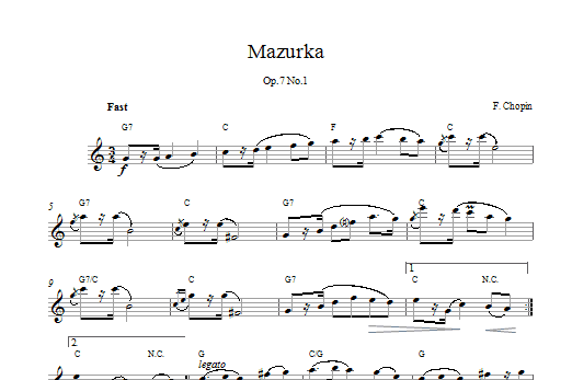 Download Frederic Chopin Mazurka Op.7, No.1 Sheet Music