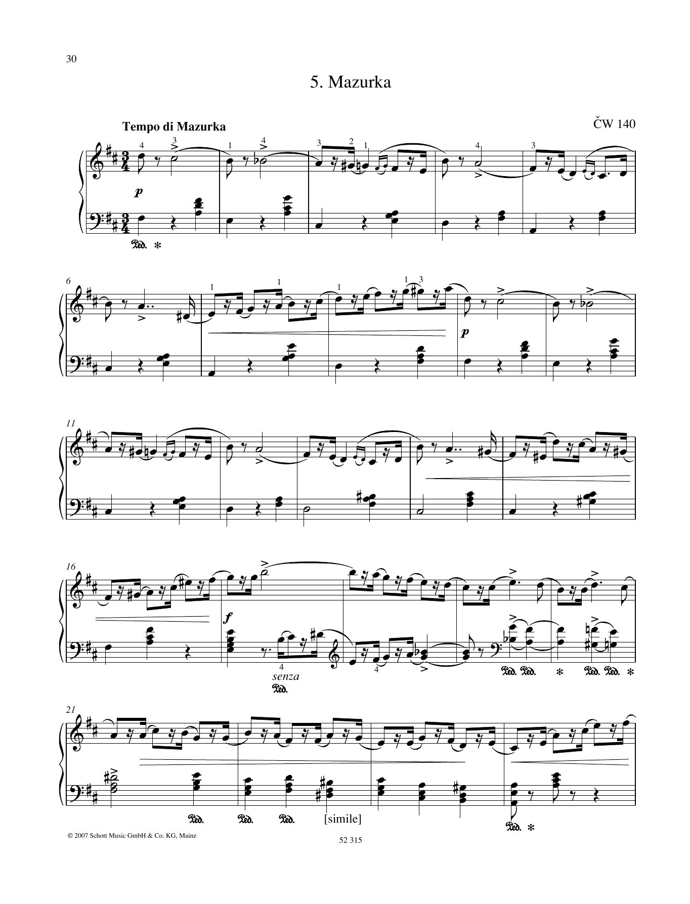 Download Pyotr Il'yich Tchaikovsky Mazurka Sheet Music